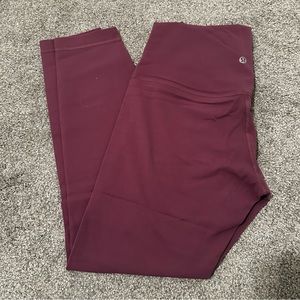 Dark Pink Lulu Lemon cropped leggings
